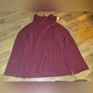 Burgundy Ribbed Sweater